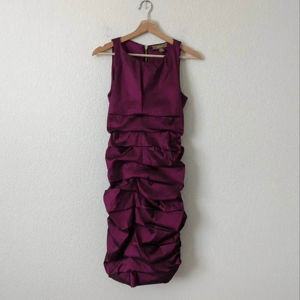 melonie Womens Formal‎ Dress Fushia Small Ruching Bodycon Party Cocktail Event